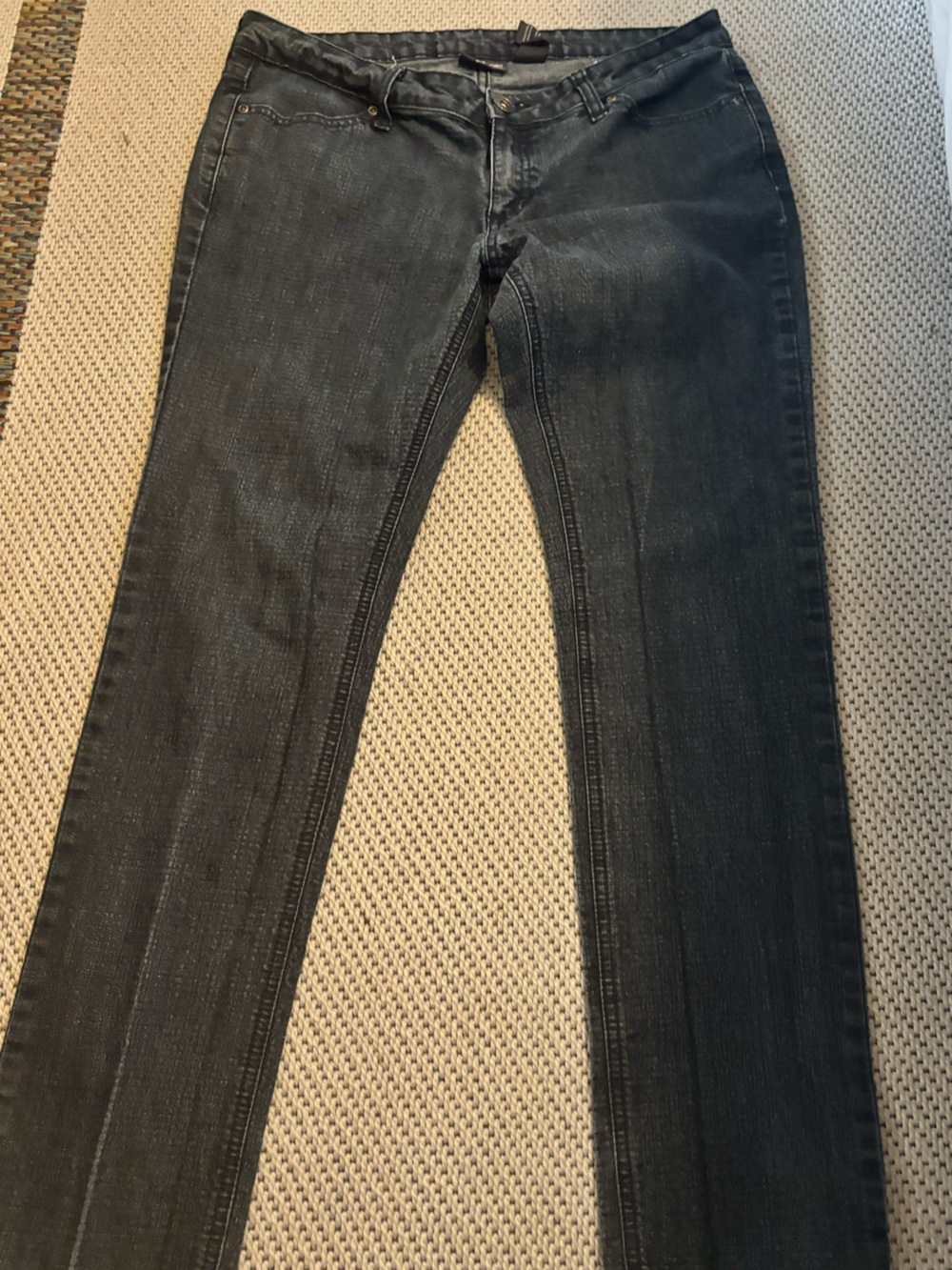 City Streets Low Rise Straight Leg Jeans Size 11 Dark Wash Stretch Denim